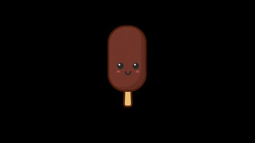 Animated Chocolate Ice Cream Bar Flat Design