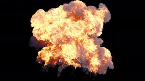 Realistic Fire Explosion with Rising Smoke Effect