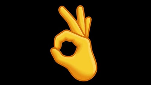 Modern Illustrated OK Hand Gesture Animation