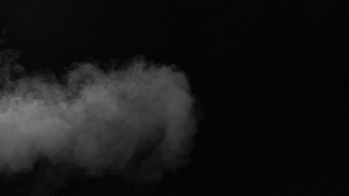 Abstract White Smoke Drifting on Black Background