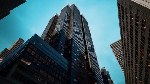 Los majestuosos rascacielos icónicos del paisaje urbano que perforan el cielo azul