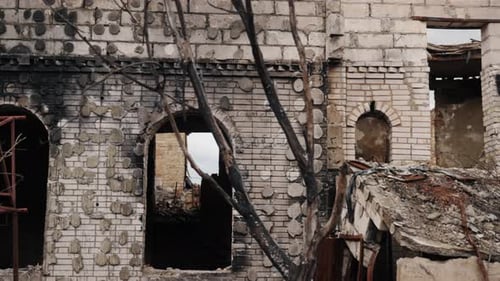 Russian Attack Ukraine Bombing Damaged House