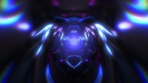 Blue Neon Light Tunnel Effect 02