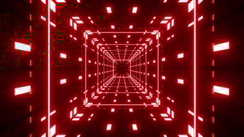 Fast Flickering Red Lamp Square Tunnel Vj Loop