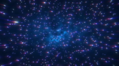 Abstract cosmic background of energetic bright glowing magical stars on a dark sky background