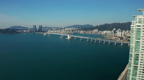 Luftbild der Busan-Gwangan-Brücke, Südkorea