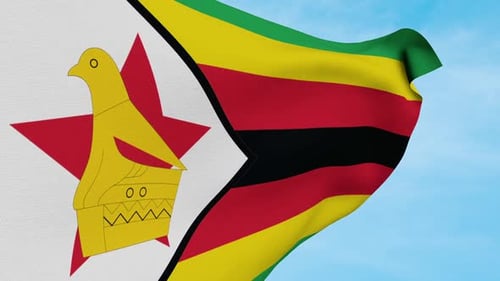 Realistic Waving Flag of Zimbabwe Loop Animation