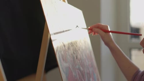 Abstract Creativity in an Art Studio A Colorful Palette Creative Tools and an Artist's Touch Create