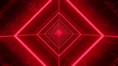 Glare Sci Fi Tunnel With Dark Red Neon Lights With Starts Vj Loop Background Animation