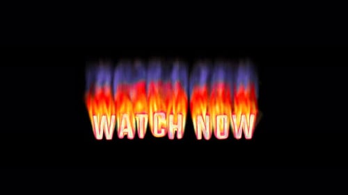 Watch Now - Burning text in pixelated retro-styled fire. Loop 3d animation on alpha.