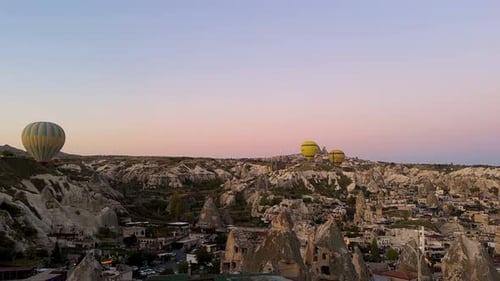 Cappadocia Turkey balon balloon hot air fly experience wonderful landscape in twilight early morning