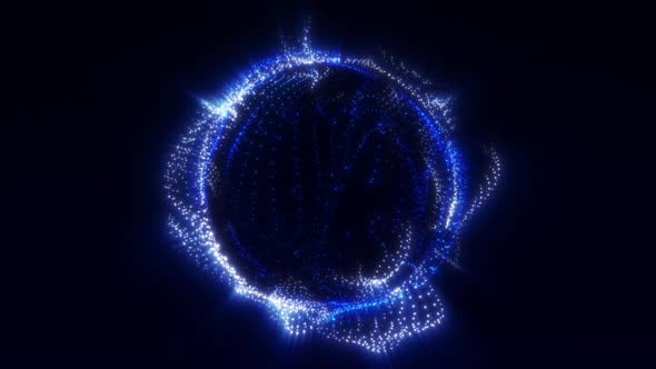 Dynamic Blue Particle Sphere Audio Visualizer Loop, Backgrounds Motion ...