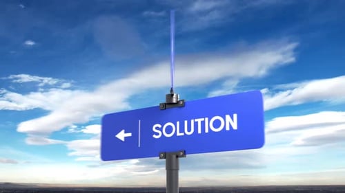 Signpost With Two Opposite Arrows Over Clear Blue Sky Problem And Solution