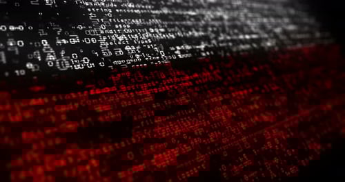 Drapeau de la Pologne agité avec code de sécurité