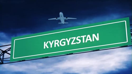 Kyrgyzstan Airport Road Signs