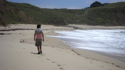 Man Walking at the beach