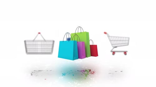 Modern E-commerce Animation Featuring Shopping Cart and Credit Card