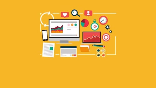 Flat Design Business Technology Analytics Infographics Animation