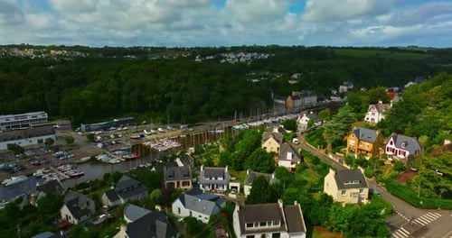 A Beautiful City on the Atlantic Ocean on the West Coast of France Aerial View of the City of