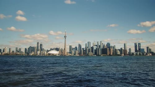 Toronto Cityscape From Island on Lake Ontario on a Clear Day