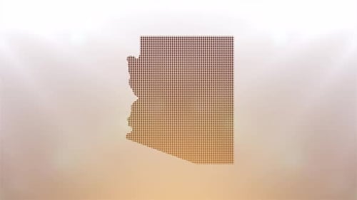 Arizona State Map Grid Reveal Animation with Modern Light Effects