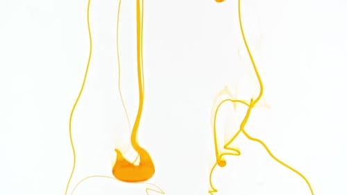 Abstract Yellow Liquid Motion on White