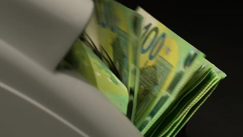 Automated Money Counter Processing Euro Banknotes