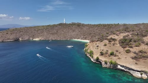 Aerial View of Luxury Tropical Private Beach for Party