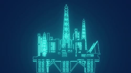 Animación de la industria petrolera de la plataforma petrolera