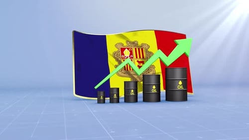 Andorra Oil Revenue And Reserves Growth With Rising Green Arrow