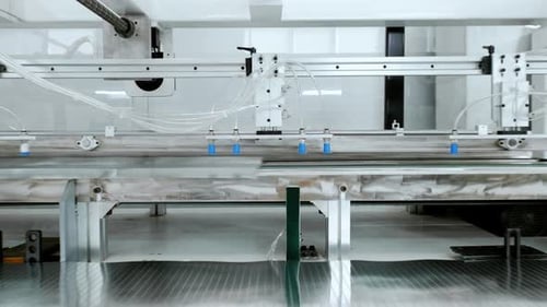 Mobile Apparatus at the Factory Arranges Thin Lightweight Metal Sheets One Atop the Other Sorting