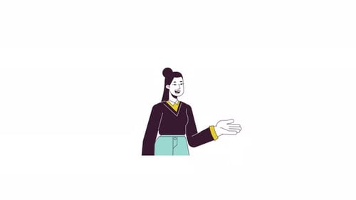 Animación de opinión recomendada por mujer
