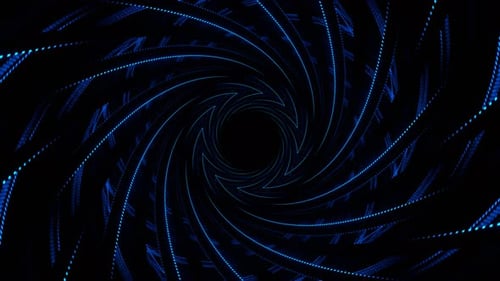 Blue Spiral Neon Ribbon Background Vj Loop In 4K