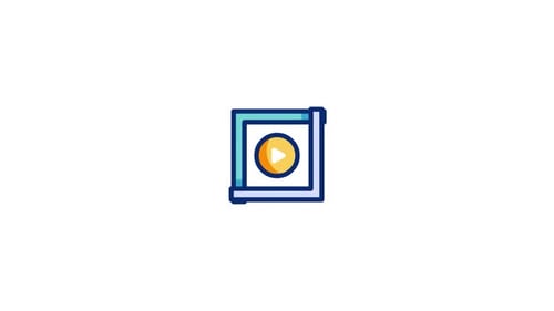 Icono animado de edición de vídeo