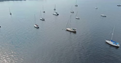 Modern Water Transport Lifestyle Exploring Sailboat Yachts at Ocean