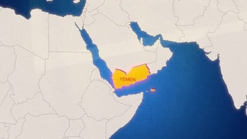 World Map Country Highlight Reveal for Yemen