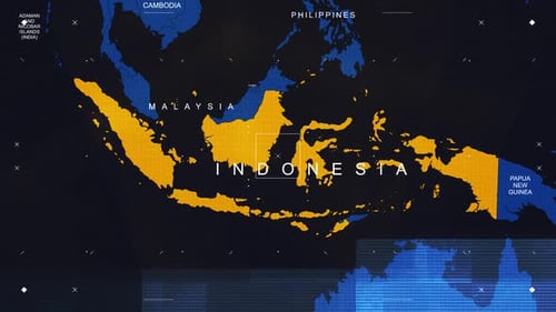 Digital World Map Zoom and Glitch Highlight