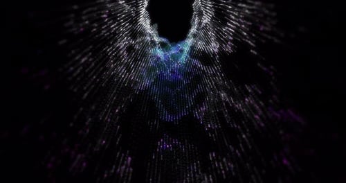 Dark glowing blue bright shiny tunnel energy pulsing from particles and lines background in high res