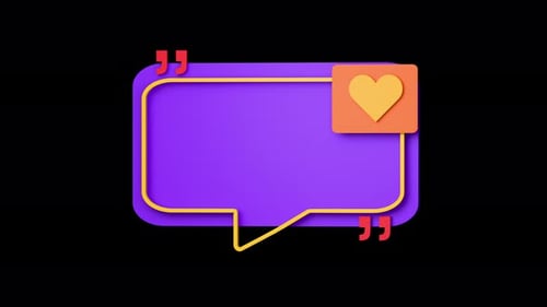 Elegant Purple Speech Bubble Rotating Transparent