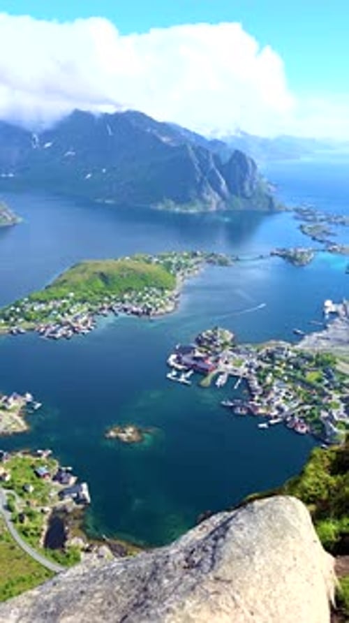 Breathtaking Views of the Coastal Landscape in Lofoten Norway with Stunning Fjords and Vibrant