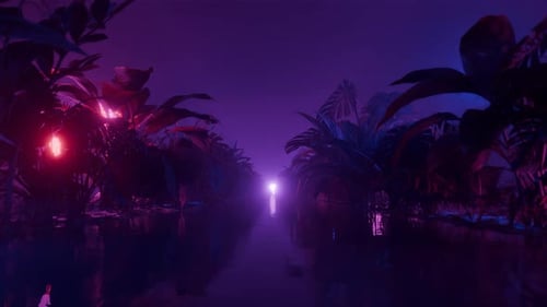 Abstract Neon Jungle Stream Seamless VJ Loop
