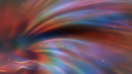 Abstract Fluid Cosmic Swirls with Shimmering Particles Background