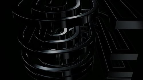 Abstract Dark Glossy Geometric Shapes Winding Loop Background