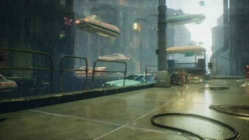 In the rainy city of the future