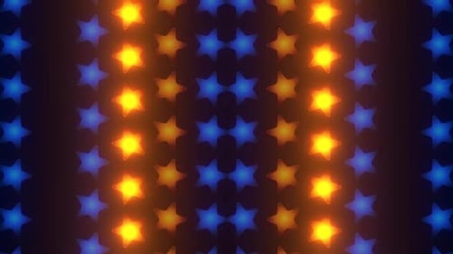 Pulsating Glowing Stars Abstract Loop Background Animation