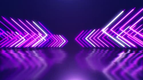 Futuristic Neon Glowing Lines Tunnel Loop Background