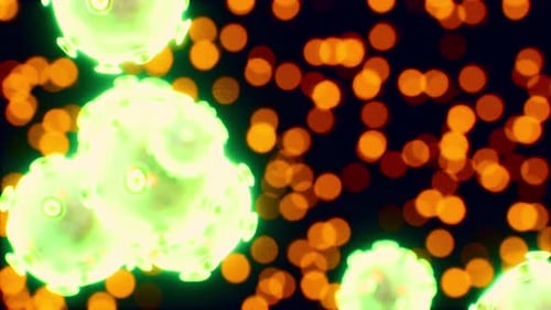 Virus Cells or Bacterias Under Microscope