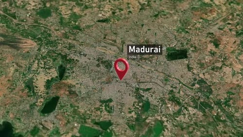 Madurai City Map Zoom (India) from Space to Earth