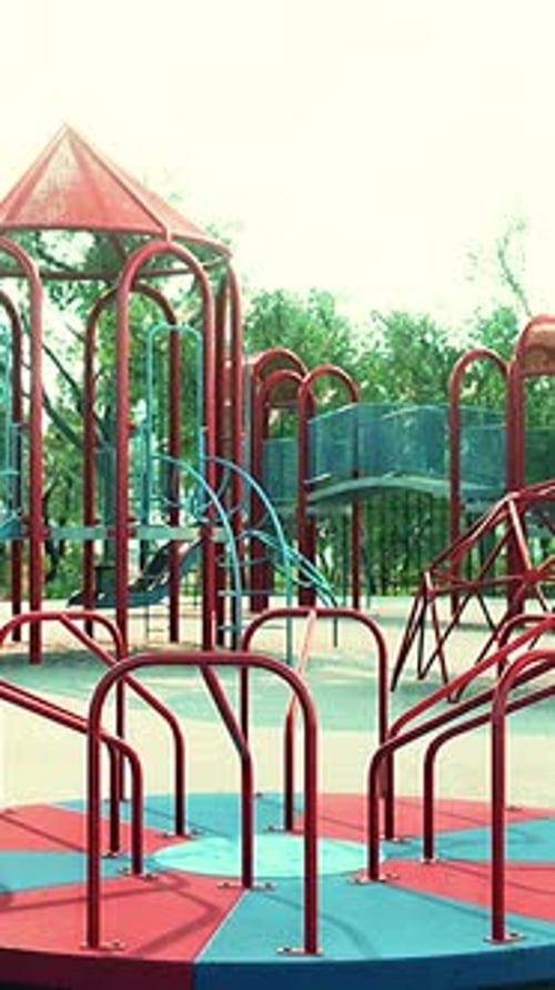 Empty Colorful Children Playground Set in Park