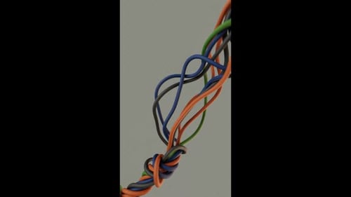 Colorful Wires Intertwining Abstract Background Loop